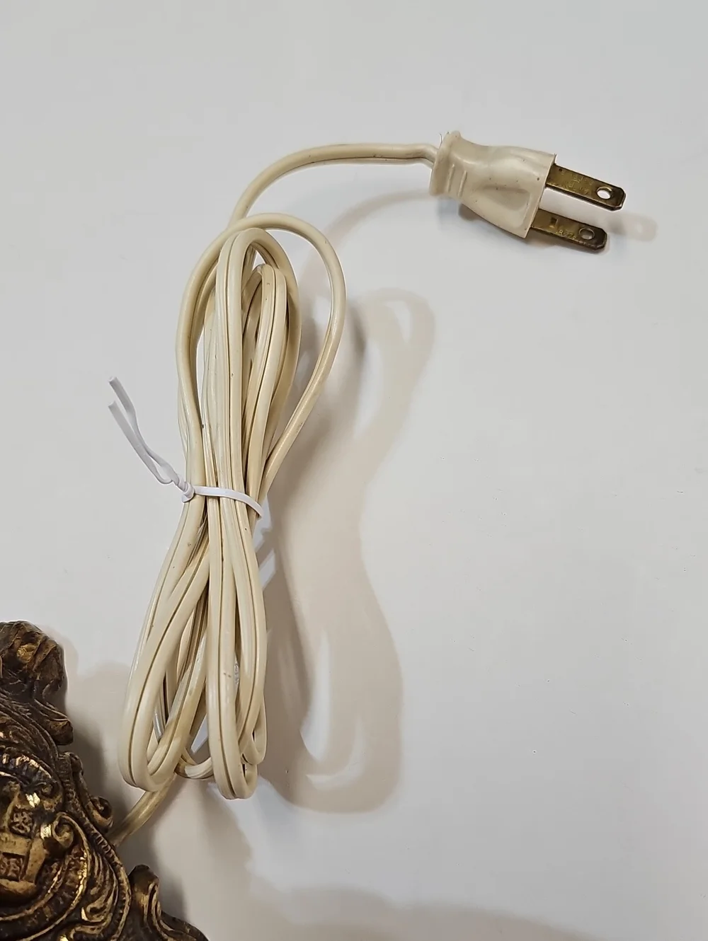 Vintage Midcentury Porcelain Bisque White Cherub Table Lamp with Brass Base